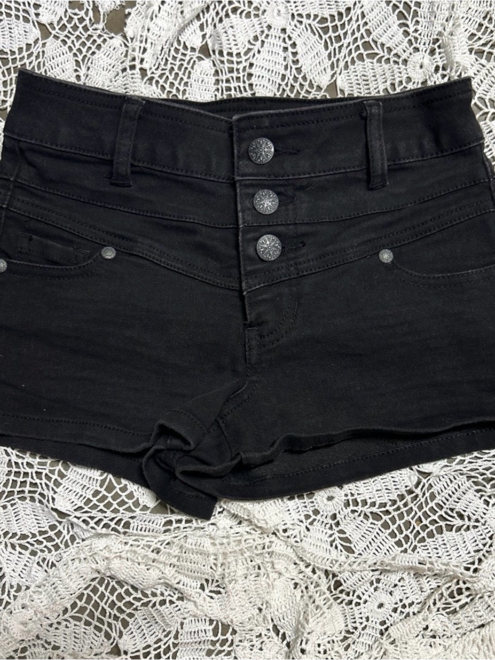 Women’s denim Black Blue Spice short shorts size 0